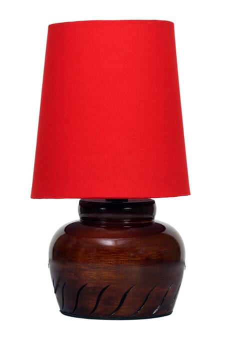 Nakshikathaa - Homeware_Red Aluminium Nirvana Bed Side Lamp _Online_at_Aza_Fashions