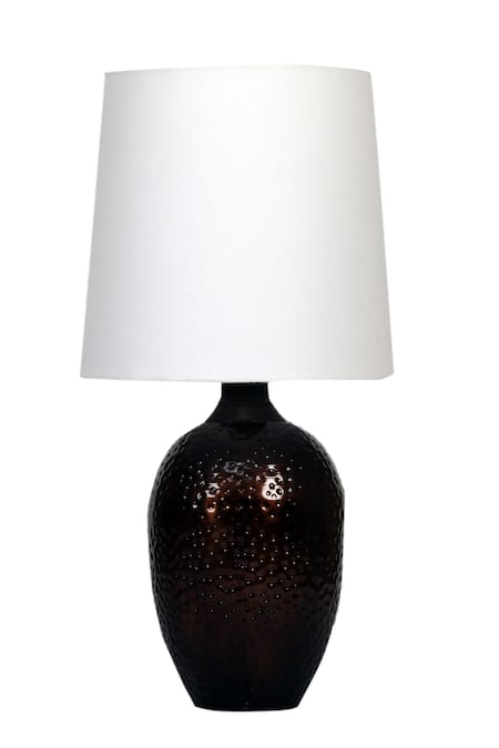 Nakshikathaa - Homeware_Gold Alloy Nalanda Table Lamp _Online_at_Aza_Fashions
