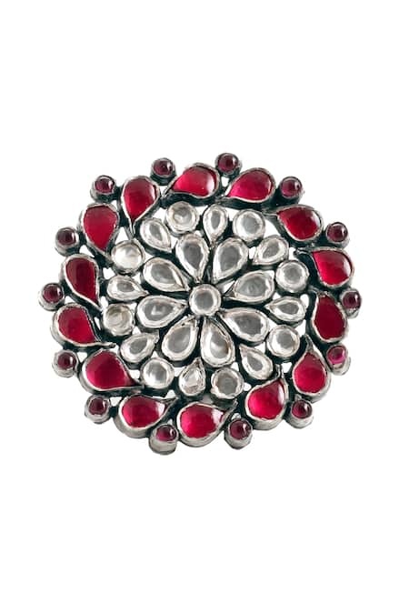 Sangeeta Boochra Handmade Kundan Floral Ring 