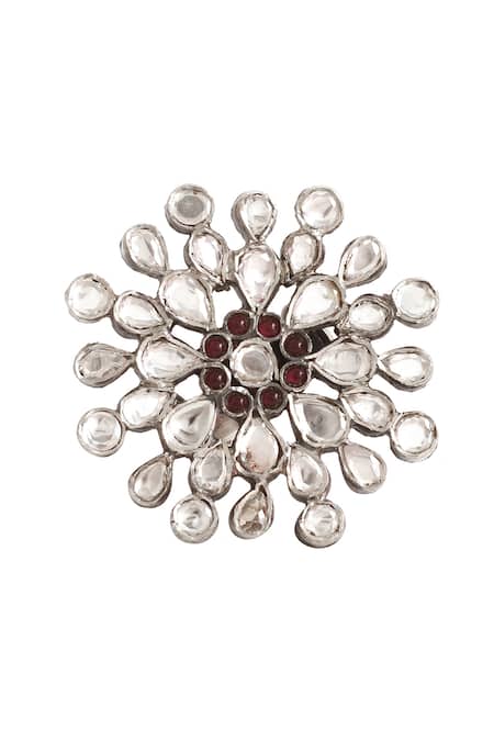 Sangeeta Boochra Handmade Kundan Floral Ring 