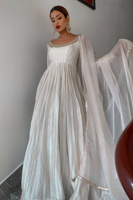 Premya By Manishii Chanderi Anarkali with Dupatta 