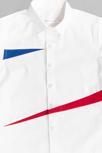 Partykles_White Cotton Satin Printed Stripe Full Sleeve Collar Shirt _Online_at_Aza_Fashions