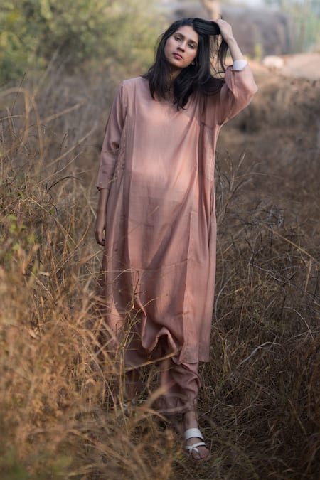 Dot Cotton Silk Kurta & Pant Set 