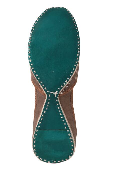 Shop_Imlee Jaipur_Brown Zardozi Embroidered Mojaris _Online_at_Aza_Fashions