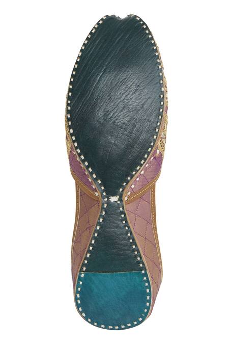 Imlee Jaipur Purple Gota Patti Embroidered Mojaris at Aza Fashions Imlee Jaipur_Purple Gota Patti Embroidered Mojaris _at_Aza_Fashions