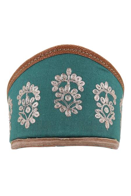 Imlee Jaipur Blue Embroidered Juttis at Aza Fashions Imlee Jaipur_Blue Embroidered Juttis _at_Aza_Fashions