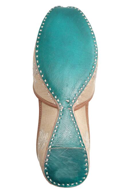 Shop_Imlee Jaipur_Gold Embroidered Juttis _Online_at_Aza_Fashions