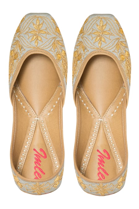 Imlee Jaipur Silk Embroidered Juttis 