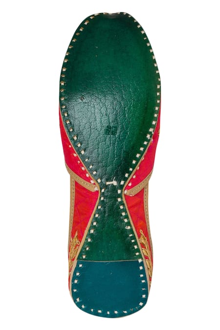 Imlee Jaipur_Pink Embroidered Silk Juttis _at_Aza_Fashions