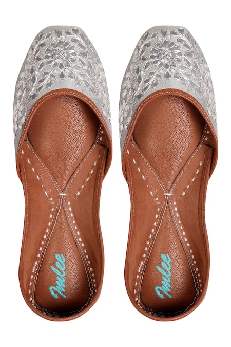 Imlee Jaipur Silk Embroidered Juttis 