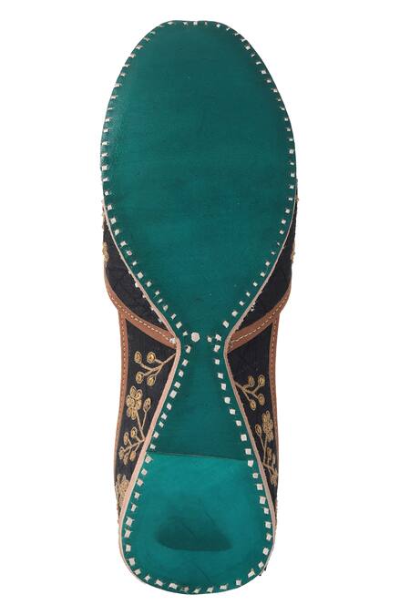 Shop_Imlee Jaipur_Black Embroidered Jaal Mojaris _Online_at_Aza_Fashions