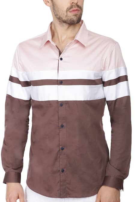 Shop_Abkasa_Multi Color Cotton Slim-fit Striped Shirt_Online_at_Aza_Fashions