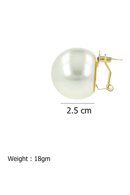 Shop_Ishhaara_White Imitation Diamonds Pearl Stud Earrings _Online_at_Aza_Fashions