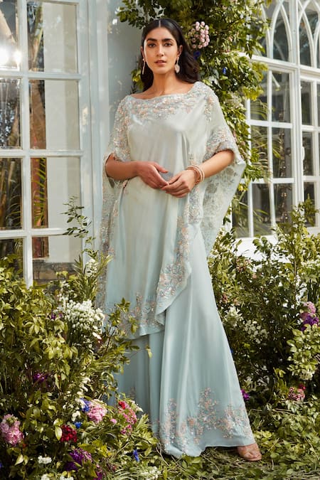 Rococo Ishana Embroidered Cape & Sharara Set 