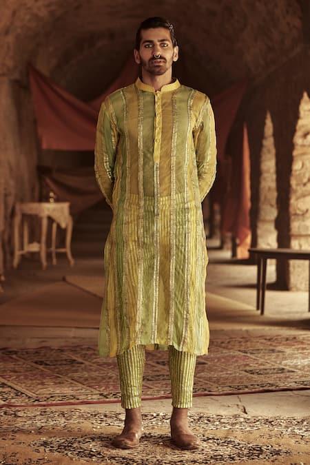 Navy Half And Half Kurta With Matching Pants Set | Country Made – KYNAH