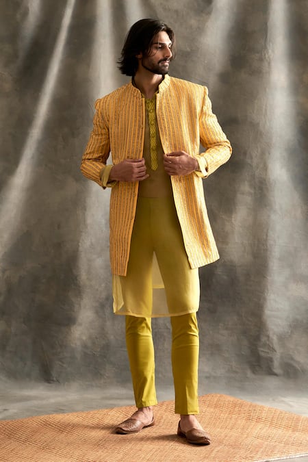 Linen kurta clearance with jacket