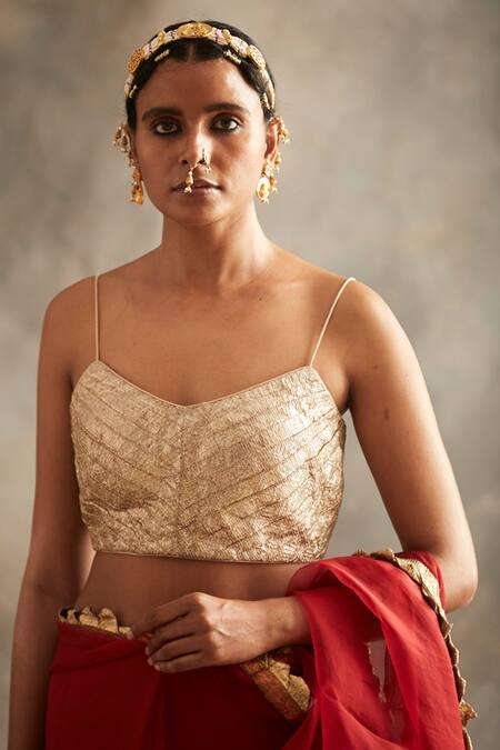 Itrh Organza Embroidered Saree With Blouse Online at Aza Fashions Itrh_Organza Embroidered Saree With Blouse_Online_at_Aza_Fashions