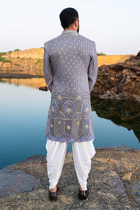 Soniya G Silk Sherwani & Dhoti Pant Set 