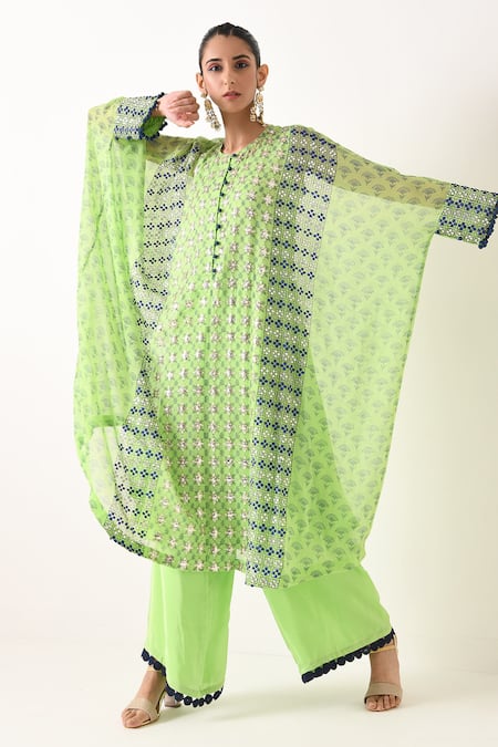 Pooja Rajgarhia Gupta Printed Kaftan Tunic & Pant Set 