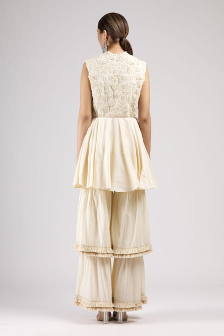 J By Jannat Embroidered Kurta & Sharara Set 