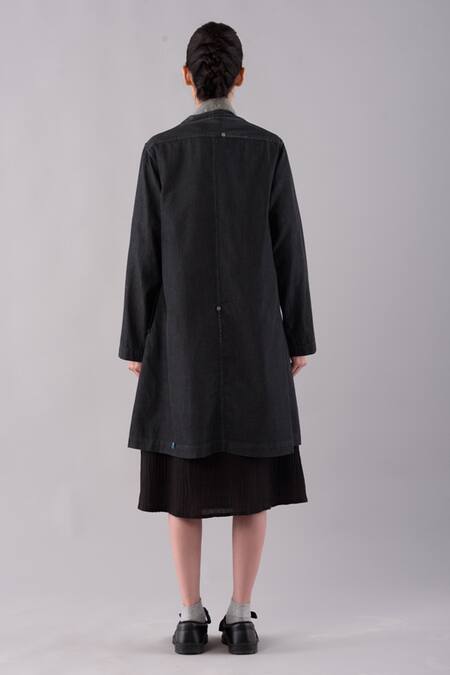 JAYATI GOENKA Denim Hand Block Print Dyed Jacket 