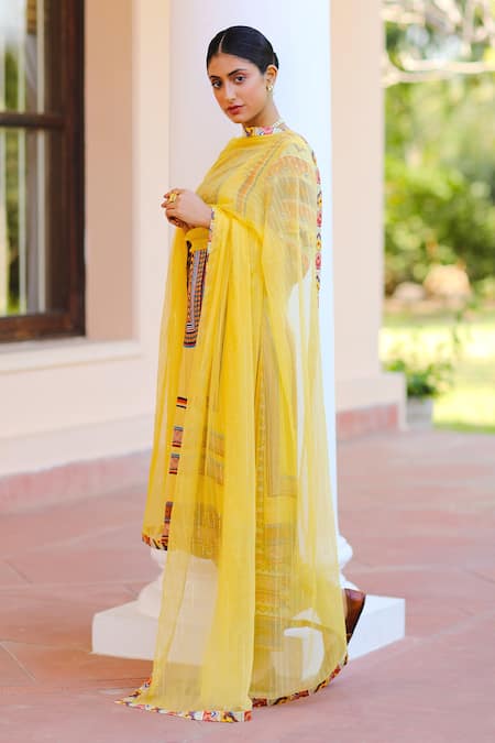 Sage Saga Kurbat Printed Kurta Palazzo Set 