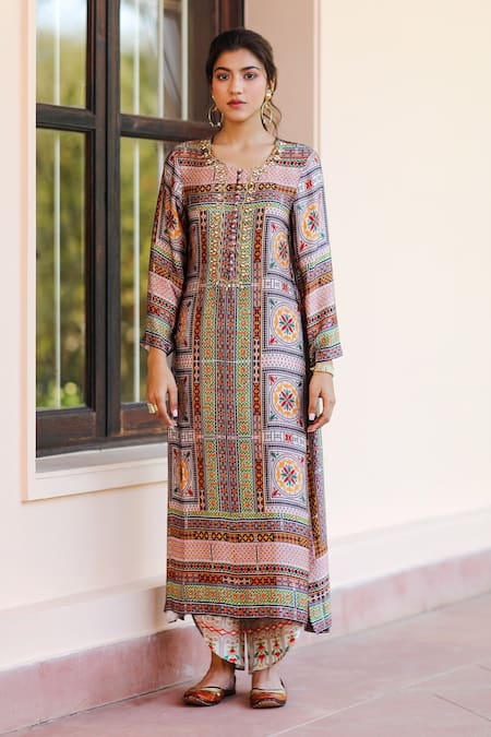 Sage Saga Kumud Geometric Print Kurta 