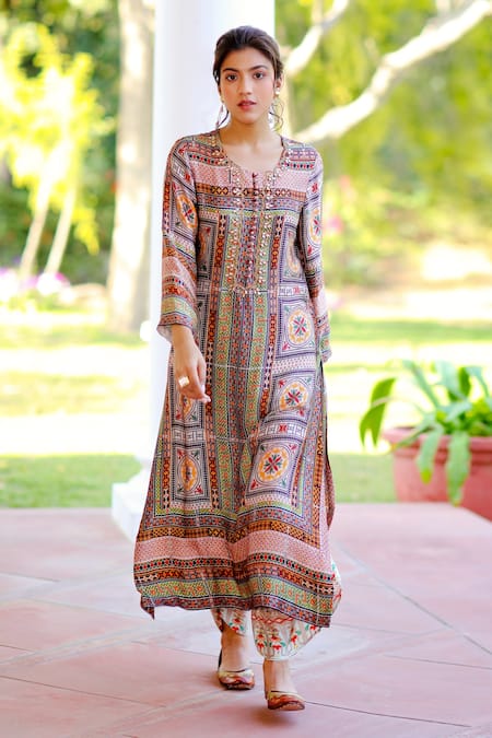 Sage Saga Kumud Geometric Print Kurta Set 