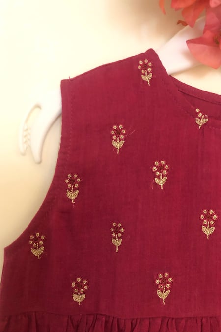 Dot Cotton Embroidered Dress 