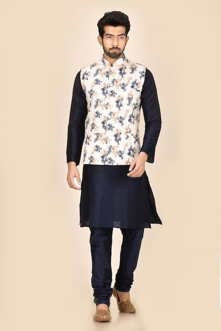 Aryavir Malhotra Printed Bundi & Kurta Set 