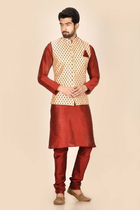 Nayantara Couture_Beige Silk Printed Bundi _Online_at_Aza_Fashions