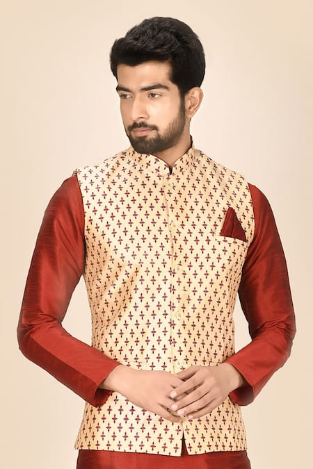 Aryavir Malhotra Silk Printed Bundi 