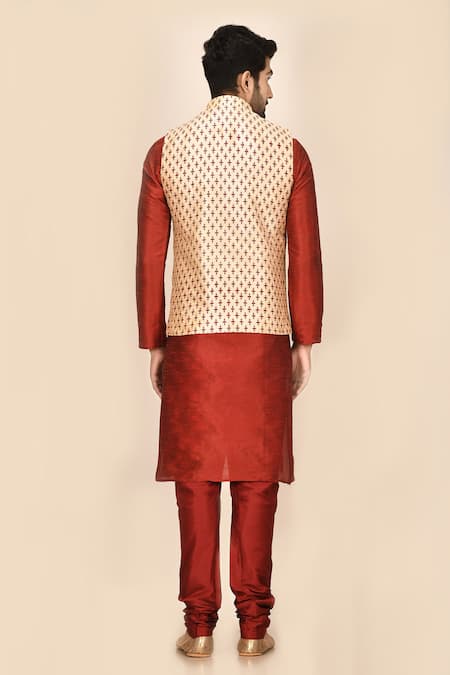 Shop_Nayantara Couture_Beige Silk Printed Bundi _at_Aza_Fashions