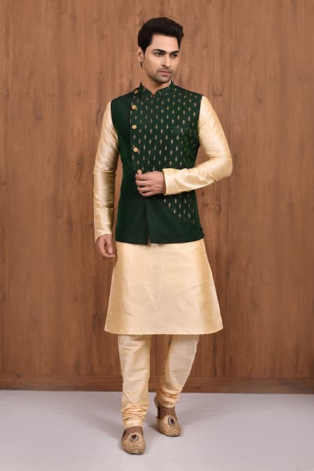 Aryavir Malhotra Woven Bundi & Kurta Set 