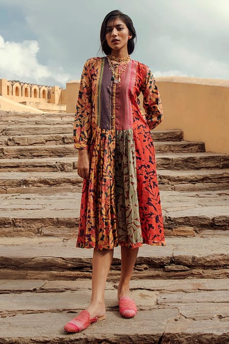 Swati Vijaivargie Chanderi Silk Dress  