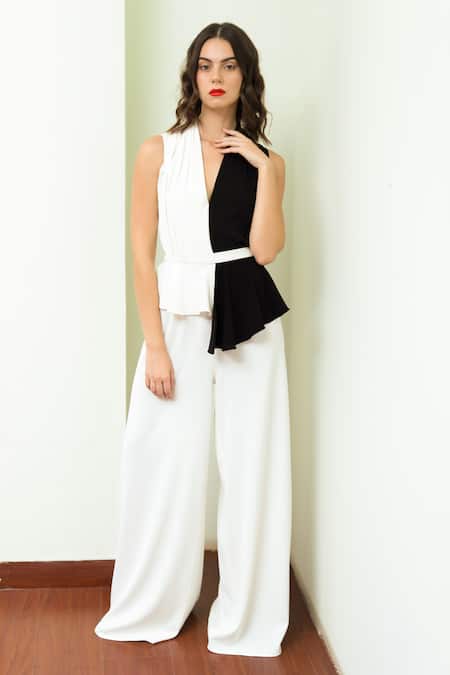 Swatee Singh Colorblock Peplum Jumpsuit 