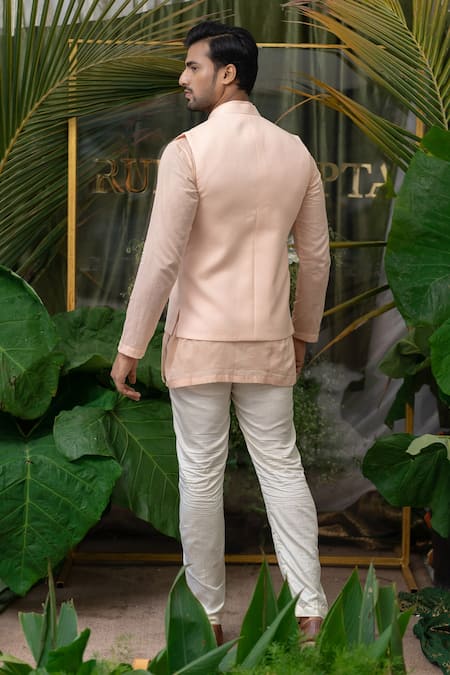 Runit Gupta Cotton Linen Front Open Bundi 