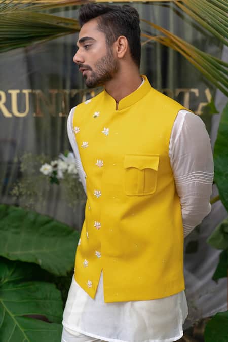 Buy_Runit Gupta_Ivory Kurta Chanderi Silk Plain Set For Kids_Online_at_Aza_Fashions