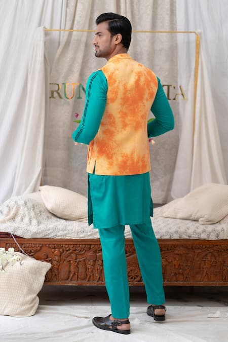 Runit Gupta Cotton Linen Tie Dye Bundi 