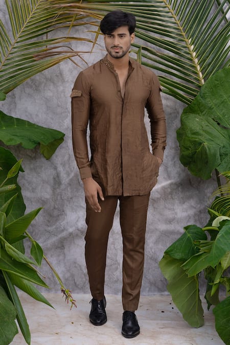 Runit Gupta Chanderi Silk Kurta Set 