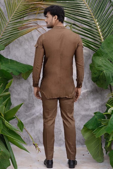 Runit Gupta Chanderi Silk Kurta Set 