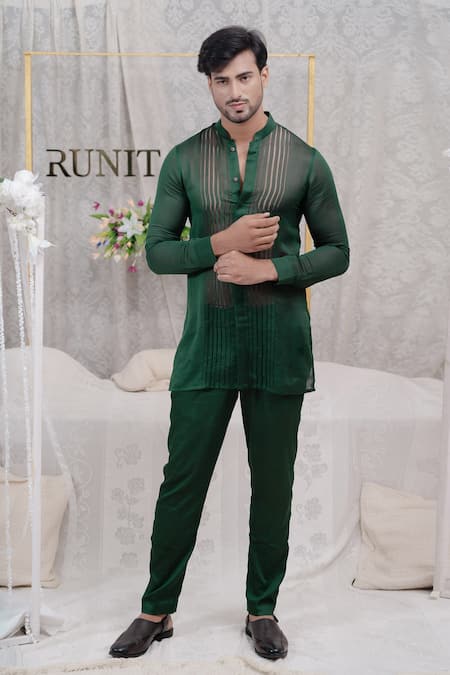 Runit Gupta Chanderi Silk Kurta Set 