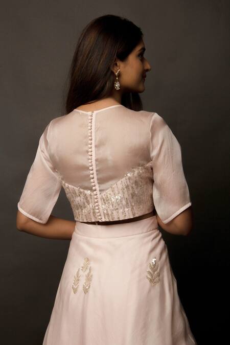 Buy_Jasmine Bains_Pink Round Embroidered Lehenga Set _Online_at_Aza_Fashions