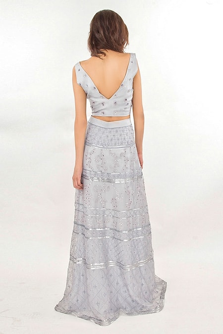 Jasmine Bains Embroidered Top & Skirt Set 