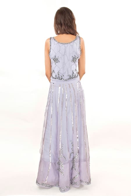 Jasmine Bains Embroidered Top & Skirt Set 
