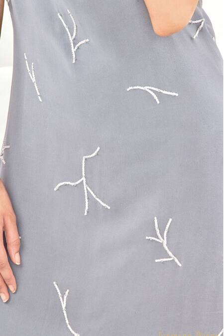 Shop Jasmine Bains Grey Georgette Thread, Bead Boat Neck Embroidered Gown Online at Aza Fashions Shop_Jasmine Bains_Grey Georgette Thread, Bead Boat Neck Embroidered Gown _Online_at_Aza_Fashions