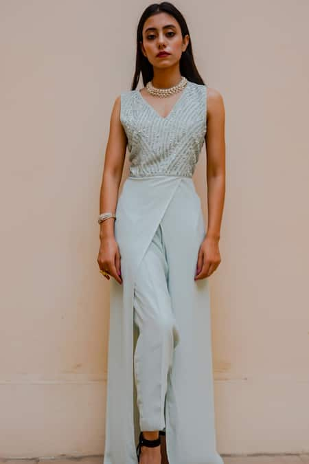 Jasmine Bains Embroidered Overlay Jumpsuit 