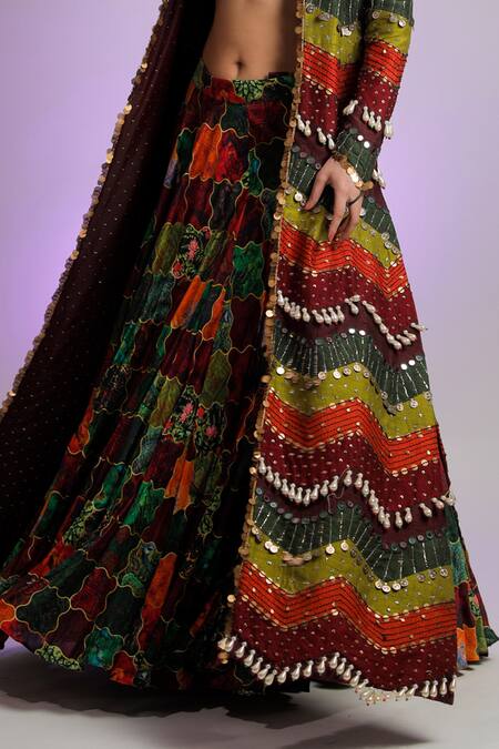 Buy Jubinav Chadha Multi Color Raw Silk Pearls, Coins Band Kastoori Tassel Embellished Jacket Online at Aza Fashions Buy_Jubinav Chadha_Multi Color Raw Silk Pearls, Coins Band Kastoori Tassel Embellished Jacket _Online_at_Aza_Fashions