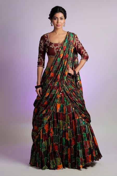 Golden Readymade Saree | Best Traditional & Ethnic Wear Clothes For Women  at- Sagar Saree