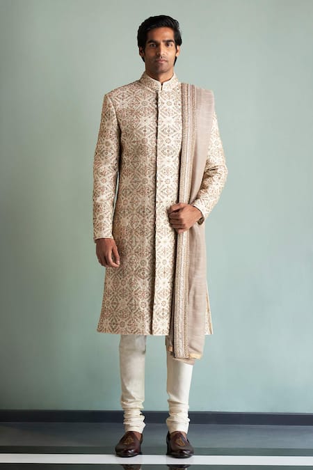 Beige sherwani 2024